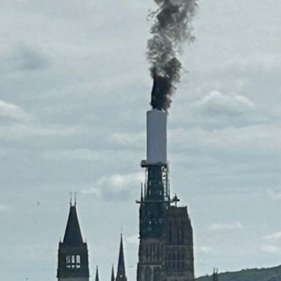 Incendio en la catedral de Ruan