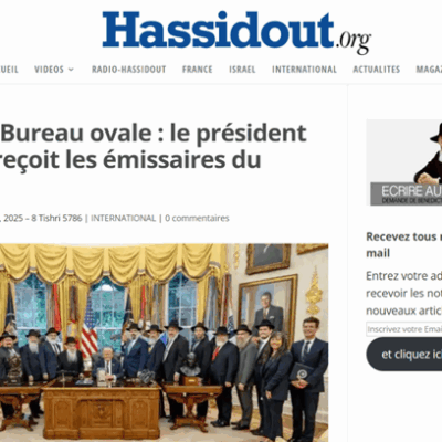 Trump recibe a la delegación Lubavitch en la Casa Blanca